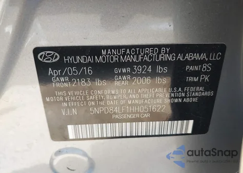 2017 Hyundai Elantra Se from USA, damaged, VIN 5NPD84LF1HH051622
